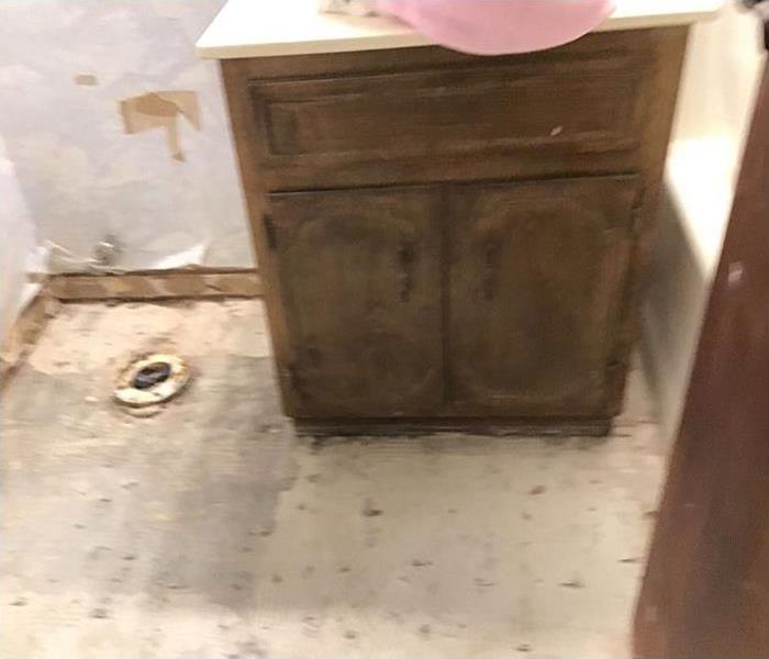 water damage in bathroom